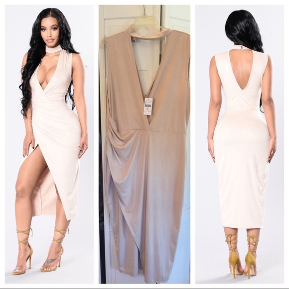 Fashion Nova Dresses & Skirts - HOST PIC🔥❤️💃Alluring Cream/Tan Dress 🔥💃
